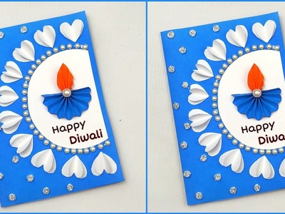Diwali card making ideas easy. DIY Diwali greeting card. Beautiful handmade diwali card. Punekar