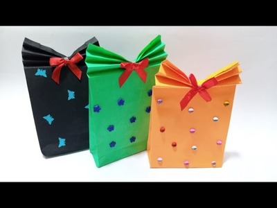 DIY crafts: Paper GIFT BAG (Easy) | Origami Gift Bags | Paper Handbag#kitkrafts