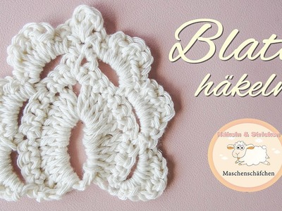 Ein hübsches kleines Blatt häkeln orientalisch. großes Blatt häkeln. Applikation häkeln