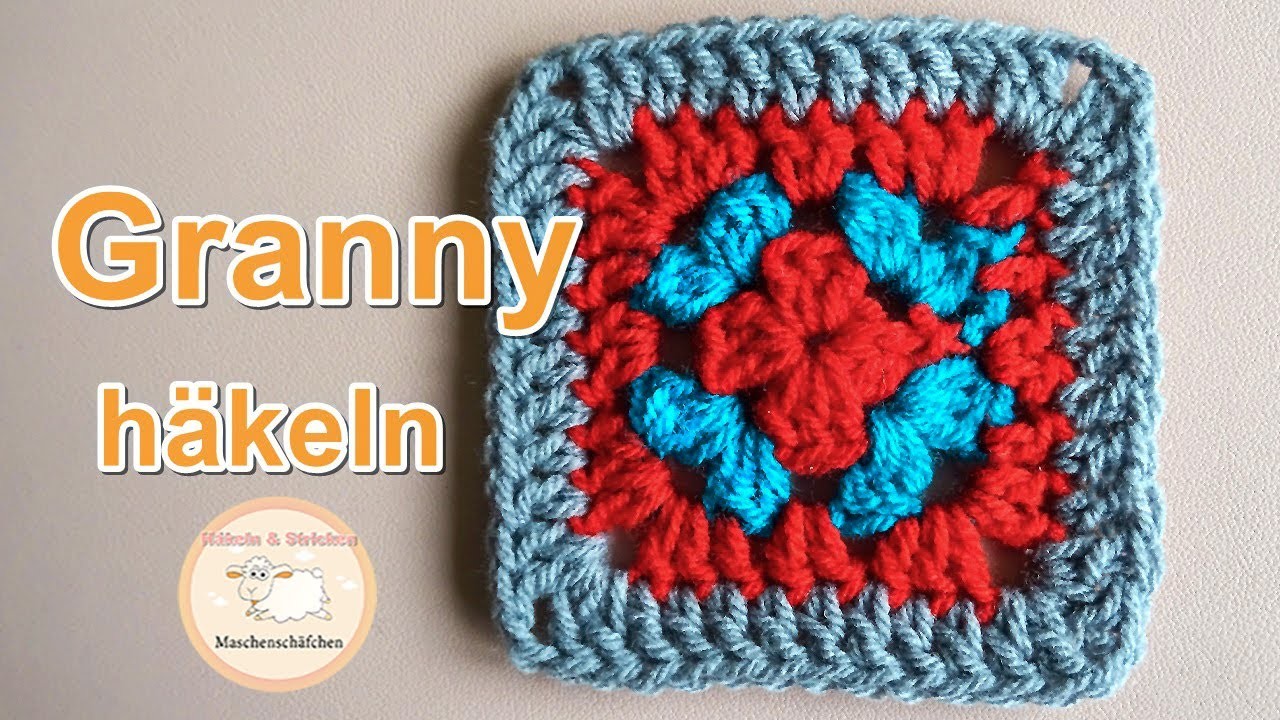 Granny häkeln. Granny Squar häkeln. Blütengranny häkeln. Maschenschäfchen häkeln