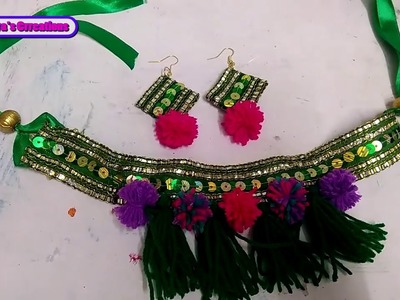 NAVRATRI SPECIAL JEWELLERY2022| HANDMADE Jewellery | Last minute Jewellery DIY | Chaitra's Creations