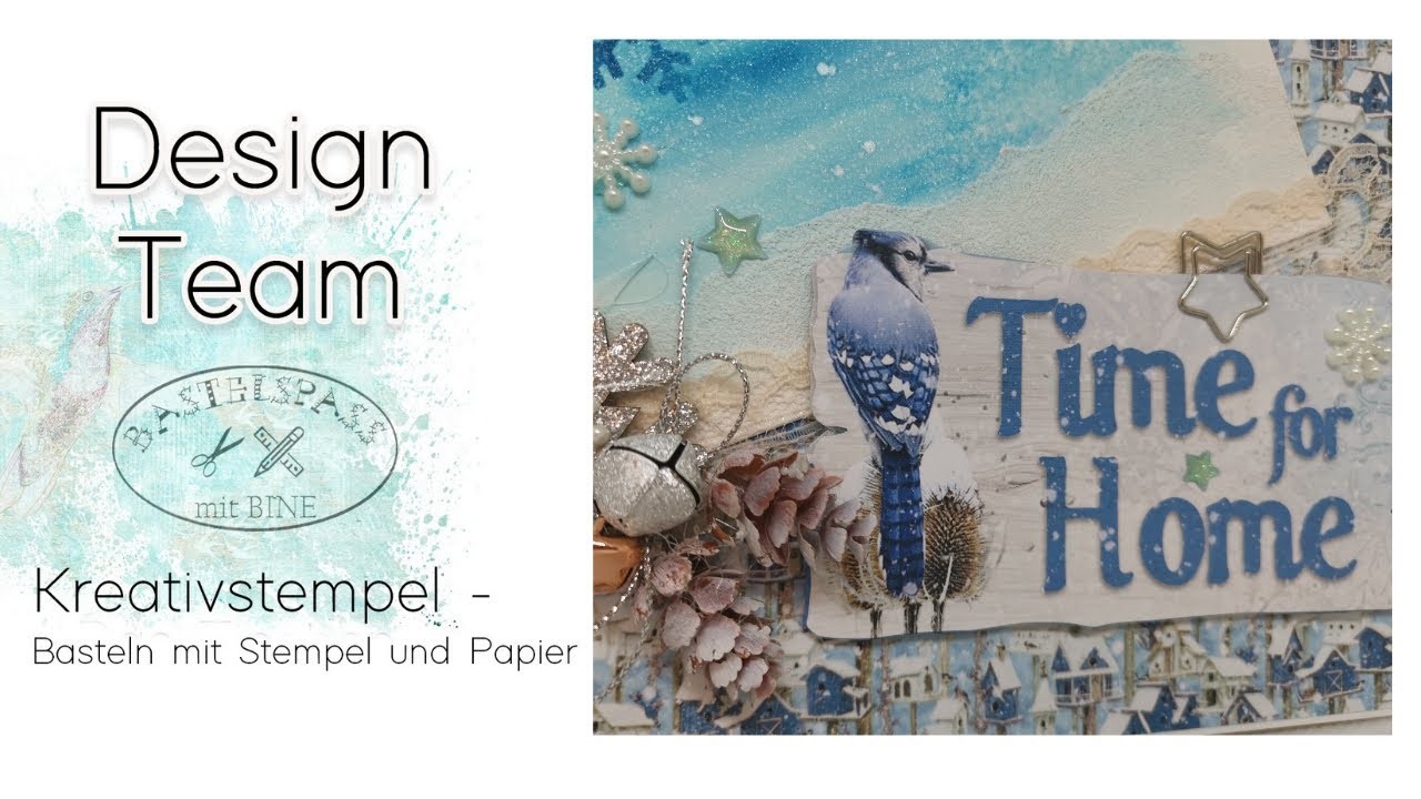 Tutorial Winterliche Karte Mixed Media Style #BastelspaßmitBine DT Beitrag Oktober 20