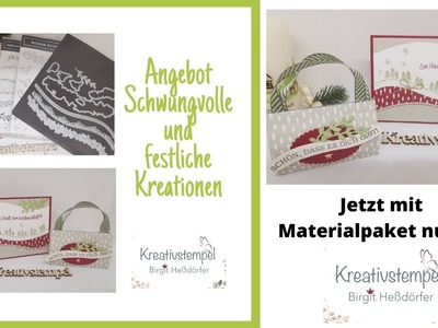 Aktionsprodukte Schwungvolle und festliche Kreationen + Materialpaket Angeboten von Kreativstempel