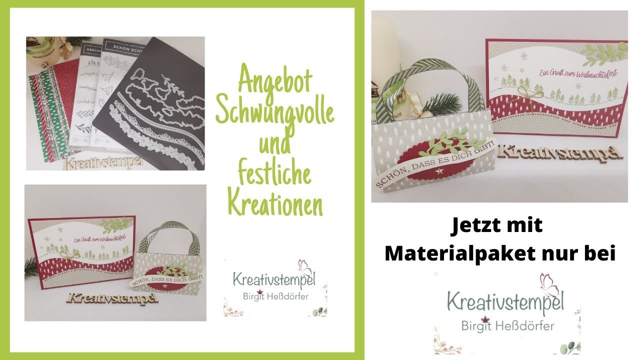 Aktionsprodukte Schwungvolle und festliche Kreationen + Materialpaket Angeboten von Kreativstempel