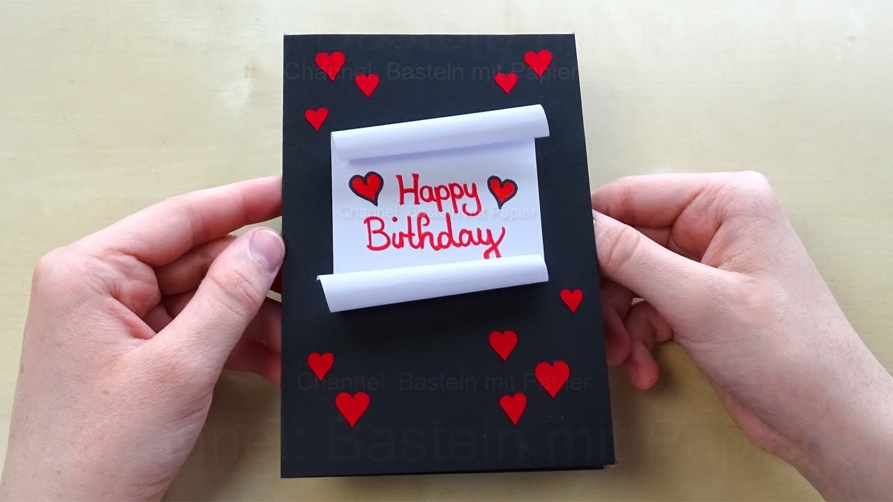 Basteln mit Papier - Glückwunschkarte als Geschenk zum Geburtstag selber machen.