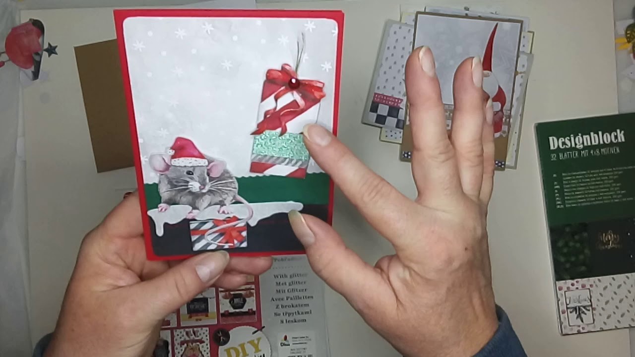 DIY Weihnachtskarten-Block vom Action verbastelt.