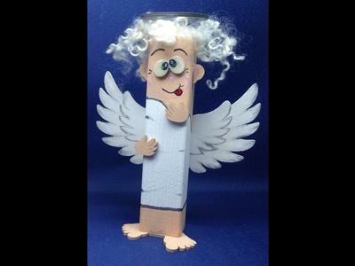 Engel aus Holz basteln in der Form eines Pfahlpflocken oder Kantholzes