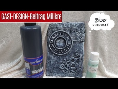 GDT Milikre Acrylfarbe Docrafts + Stencil Nellie's Choice + Schablonierpinsel