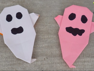Halloween Deko aus Papier basteln. Geist Origami. Halloween DIY Deko