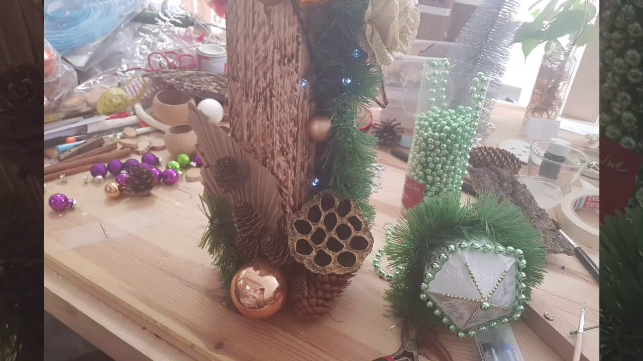 Hier zeige ich Euch, wie ich eine Willkommenssäule "Weihnachtszeit" bastel.