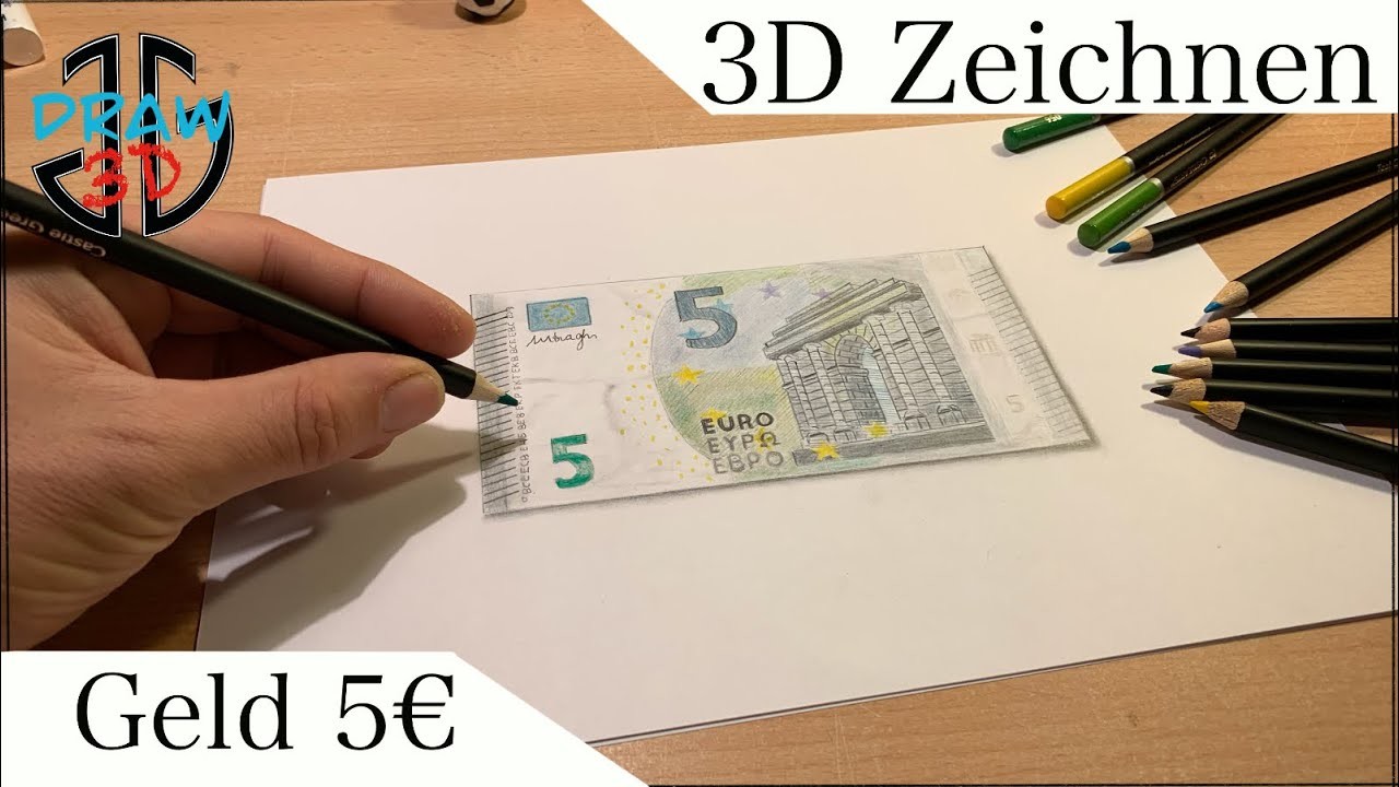 Ich zeichne mein eigenes Geld ???? Zeichnen lernen für Anfänger, realistisch 3D zeichnen