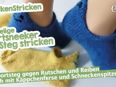 Kuschel - Sneeker - Socken mit Sportsteg stricken #Kuschelsocken stricken #Sportsneeker #Socktober