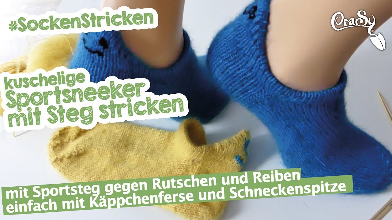 Kuschel - Sneeker - Socken mit Sportsteg stricken #Kuschelsocken stricken #Sportsneeker #Socktober