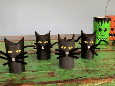 Schwarze Katzen basteln- Halloween( basteln mit Kindern)