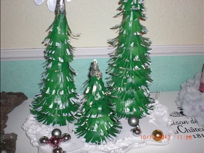 Upcycling  - Schnee Tannen aus Klopapierrollen  Klorollen   Weihnachtsbaum Winter