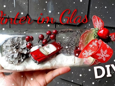 Weihnachtsdeko im Bockwurstglas |  Winterdeko basteln | Winterglas | Einfallspinsel