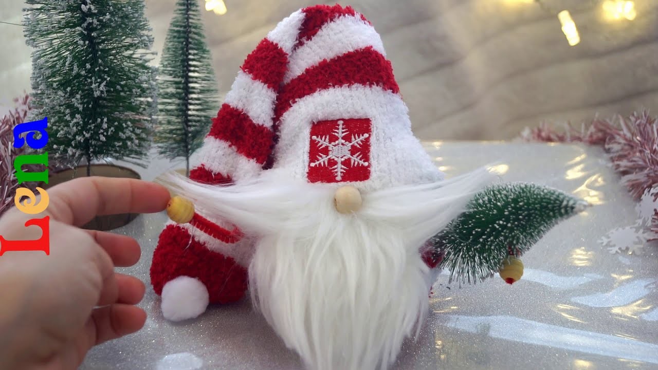 Creative with Lena ???? Socken Wichtel basteln ???? DIY Christmas Gnome DIY ???? Дед мороз из носка