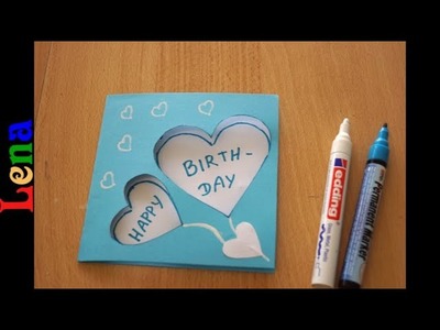 DIY Herz Geburtstagskarte basteln ???? DIY Heart Birthday card DIY - как сделать открытку