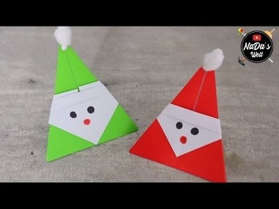 DIY : Origami Weihnachtsmann falten. Bastelideen für die ganze Familie