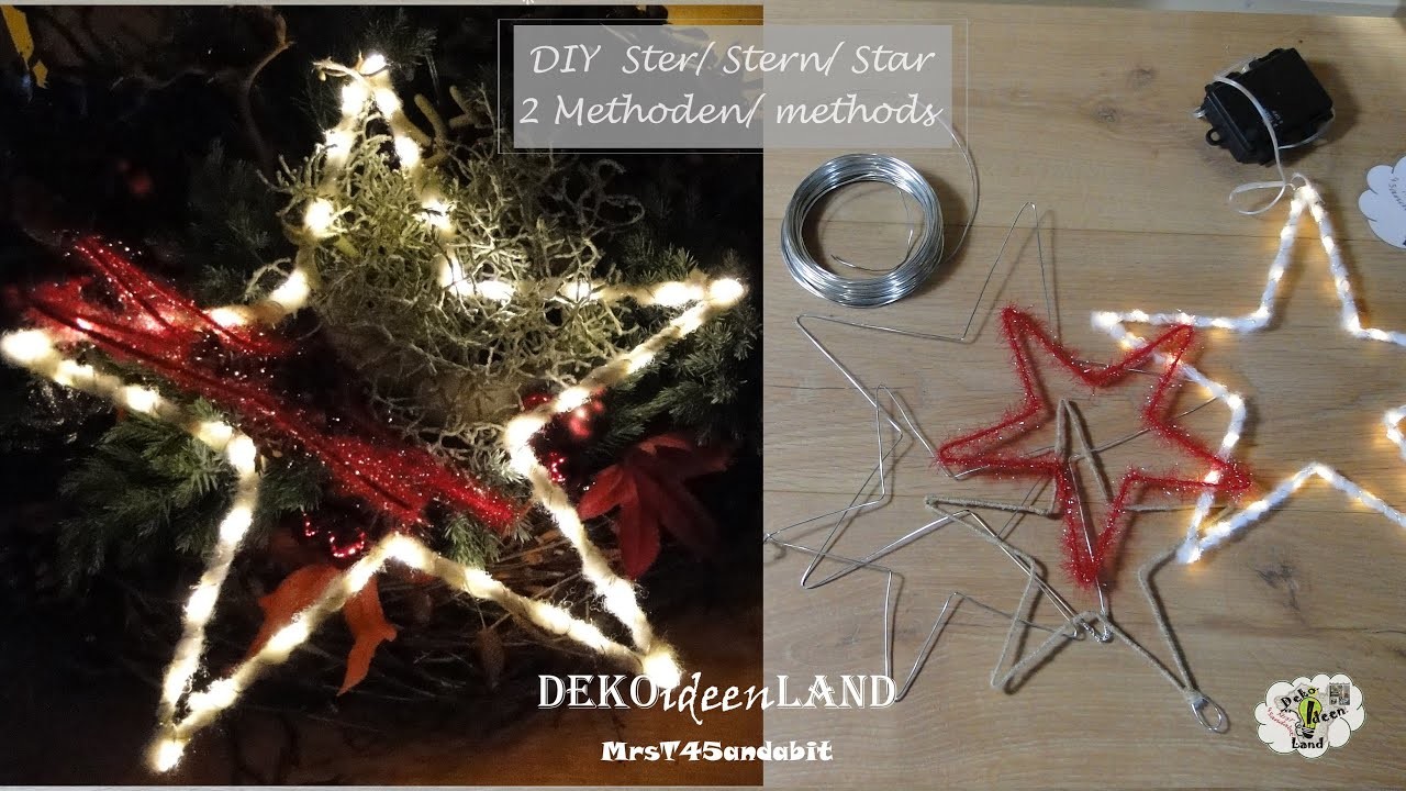 DIY Weihnachtsdeko Led Sterne aus Draht selber machen für Adventsgesteck l Geschenk l DekoideenLand