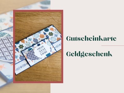 Gutschein Karte mit Einsteckfach | Geldgeschenk Weihnachten Festtagsglanz DIY Tutorial Stampin' Up!