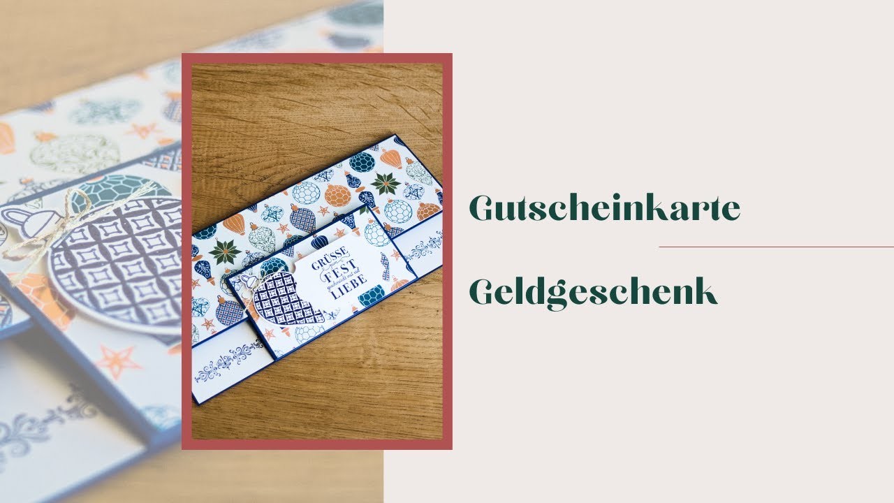 Gutschein Karte mit Einsteckfach | Geldgeschenk Weihnachten Festtagsglanz DIY Tutorial Stampin' Up!