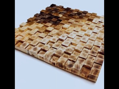 Holzbild Holzwürfel Mosaik Wand Dekoration