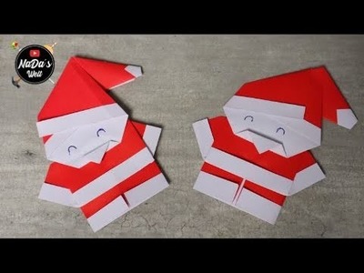 Origami Weihnachtsmann basteln, DIY . Fold an Origami Santa Claus. Basteln & Gestalten