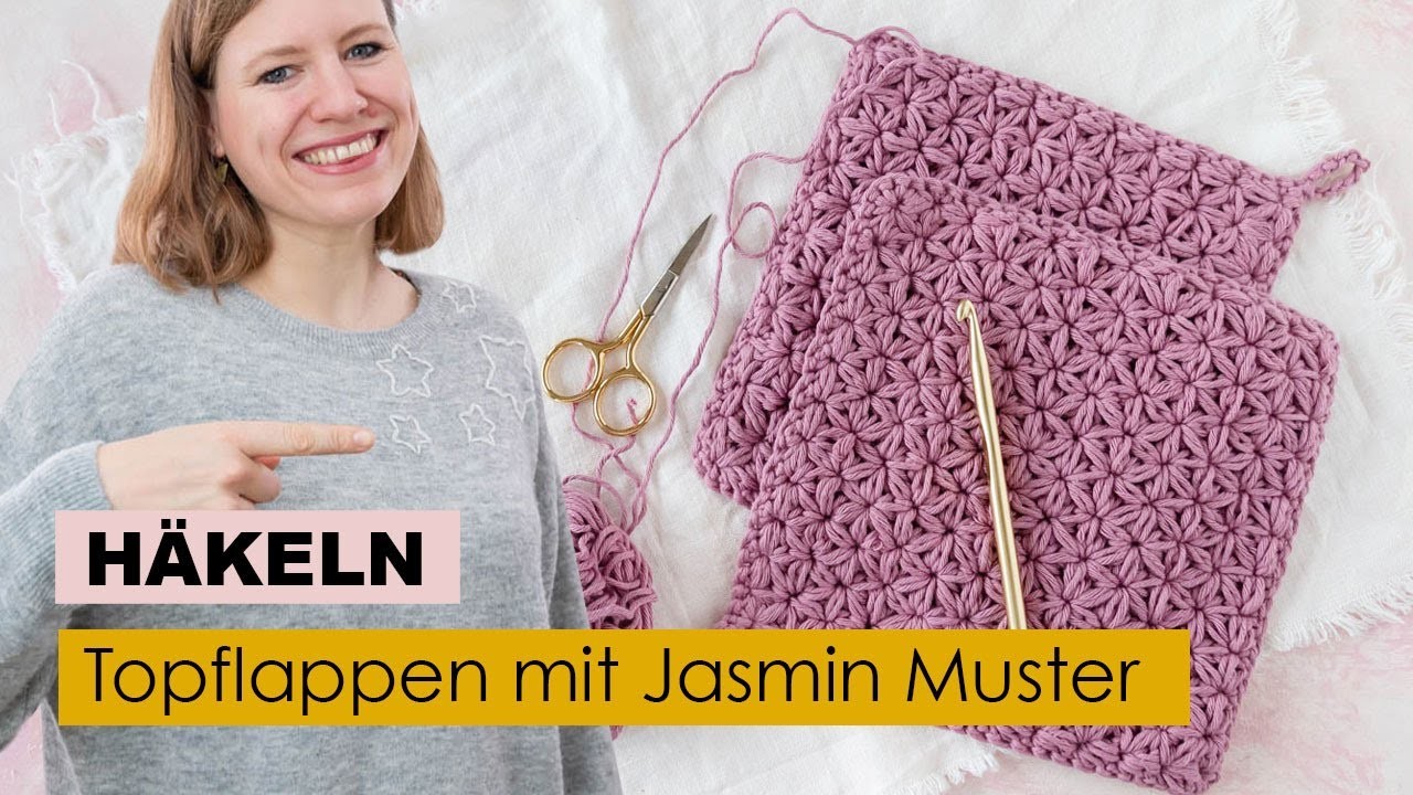 Topflappen mit Jasmin Muster häkeln