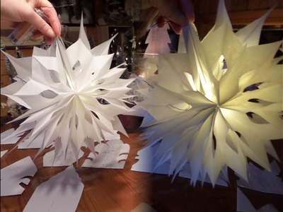 15 tolle NEUE STERNE aus Frühstückstüten . 3 Lagen Strahlen STERNE, beleuchtet &viele VORLAGEN :))