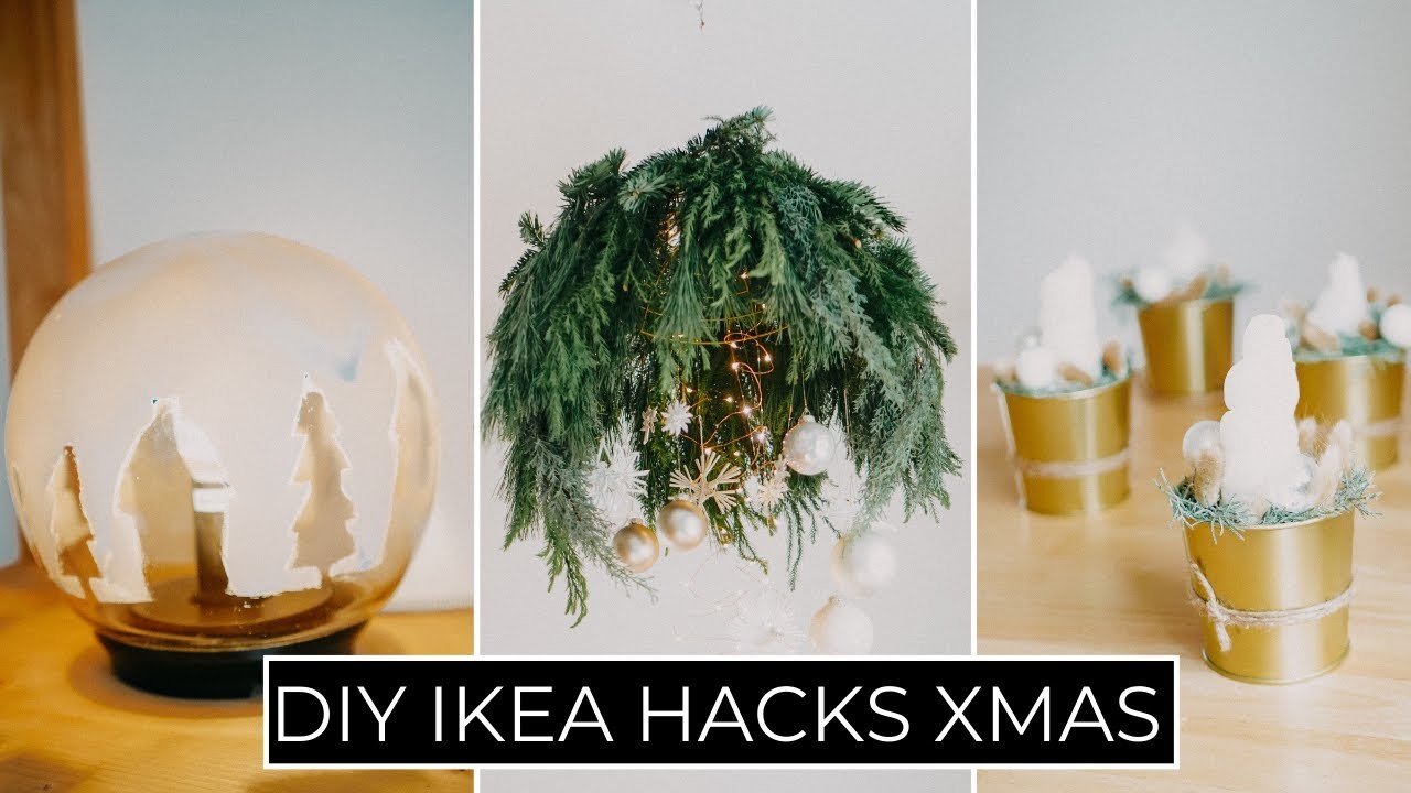 3 weihnachtliche DIY IKEA HACKS | Weihnachtsdeko.Adventsdeko selber machen mit Kerzen und Tanne