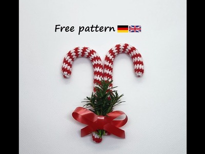 Candy Cane - crochet tutorial - Häkelanleitung - Weihnachtsdekoration - Christmas ornament