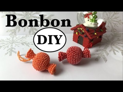 DIY: Bonbon gehäkelt mit Perlen. Deko zu Weihnachten