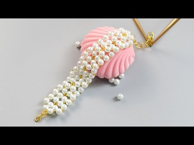 【DIY Tutorial】Klassisches breites Armband aus Perlen.Classic wide bracelet made of pearls