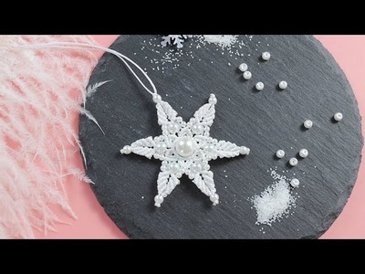 【DIY Tutorial】Schneeflocke Anhänger mit Nylonfaden gewebt. How to make Christmas pendant decorations