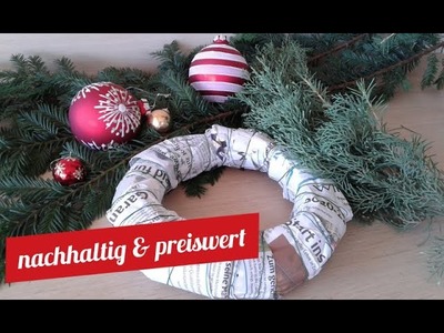 Kranz-Rohling aus Papier selber machen | DIY blank wreath with newsprint | ghirlanda vuota fai da te