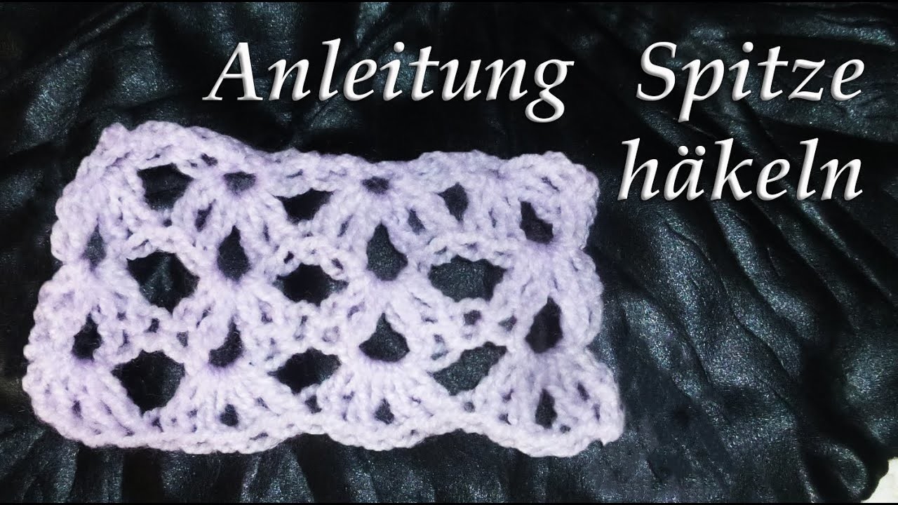 Spitze häkeln Anleitung | Muschelmasche: 2 Stäbchen + 1Luftmasche + 2 Stäbchen