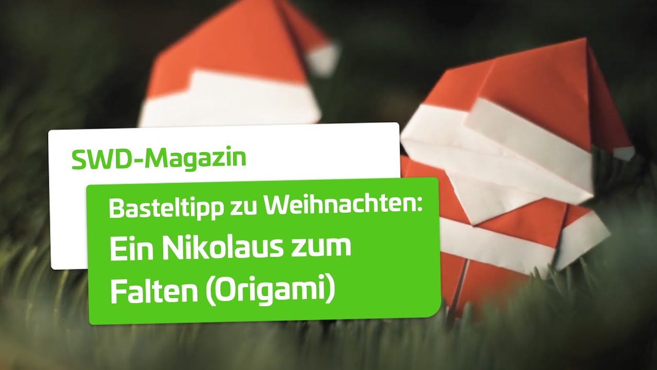 Weihnachtsbasteln mit Origami: Anleitung für einen Nikolaus zum Falten | Stadtwerke Düsseldorf