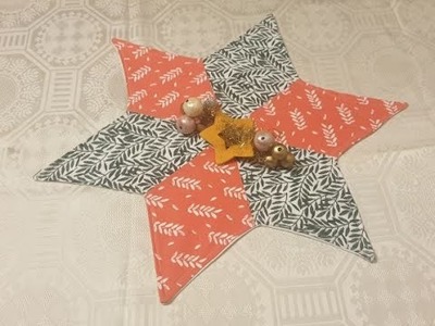 Weihnachtsstern-Patchwork Stern-Sternentischdecke-für anfänger-ohne schnittmuster-Tisch deko