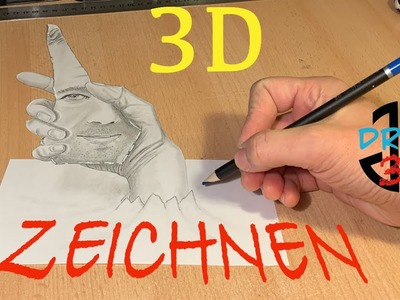 3D zeichnen lernen für Anfänger Illusion Zeichnen Hand in 3D