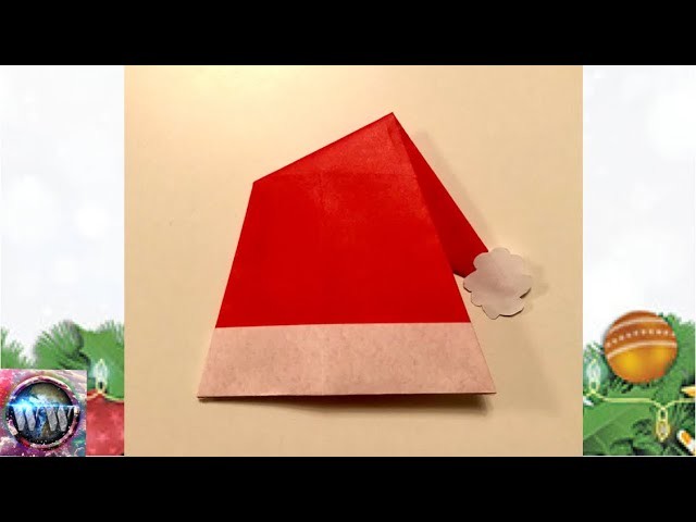 Bastelideen für Weihnachten &Nikolaus ????????Origami Nikolausmütze basteln mit Papier für Weihnachten