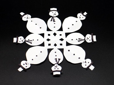 Basteln mit Papier Scherenschnitt Schneemann DIY Deko für Winter, Advent & Weihnachten [W+]