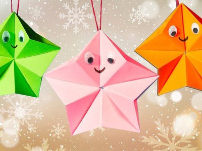 Basteln Weihnachten: DIY Sterne basteln mit Papier. Weihnachtsdeko selber machen. Weihnachtsbasteln