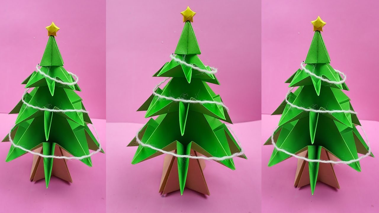 Basteln Weihnachten: Tannenbaum falten | Weihnachtsdeko basteln papier | DIY Bastelideen