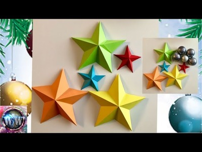 DIY - 3 D Sterne basteln ⭐️ Weihnachtssterne falten ???? Weihnachtsdeko selber machen