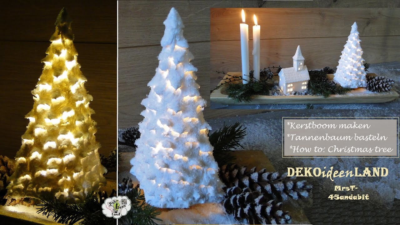 DIY Weihnachtsdeko Tannenbaum aus Paperclay + Länglicher Adventskranz Scandi basteln l DekoideenLand