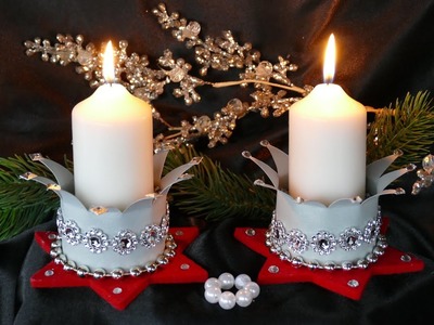 DIY Weihnachtsdeko – Tischdeko Weihnachten – Krone als Kerzenhalter – Christmas decoration