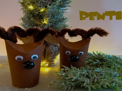 Elch. Rentier ???? aus Toilettenpapierrolle ???????? Deko für Weihnachten ???? basteln mit Kindern ????
