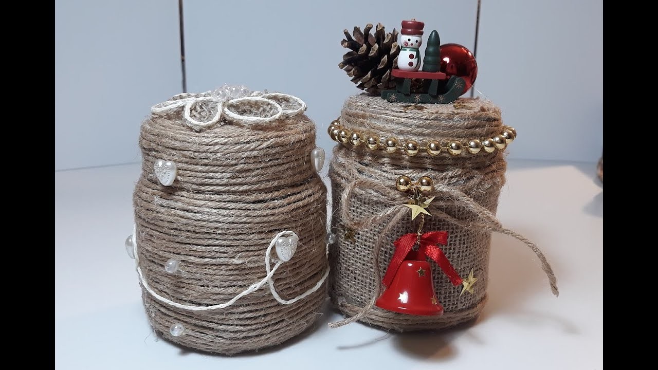 Kleine Dose Basteln mit Jute