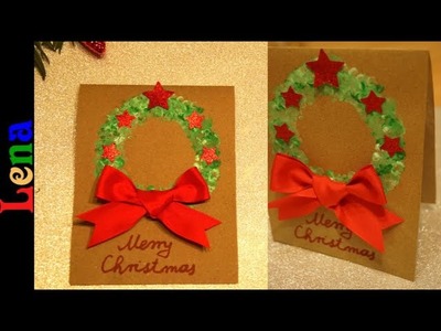 Kreativ mit Lena - Weihnachtskarte mit Adventskranz basteln - Christmas card with Advent Wreath DIY